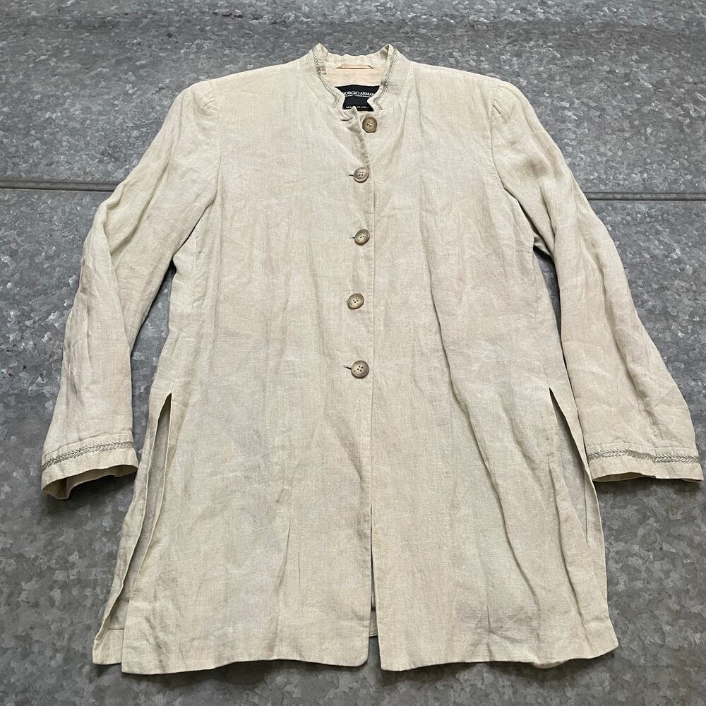 Vintage Giorgio Armani Borgonuovo 21 Womens Linen Lightweight Jacket Medium